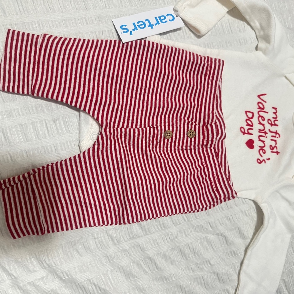Carter's Valentine's Day Striped Baby Set